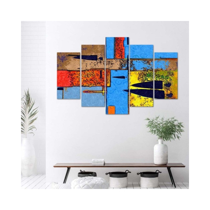 Wandbild für Wohnzimmer - Abstrakt Bunt | Feeby