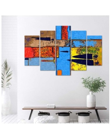 Wandbild für Wohnzimmer - Abstrakt Bunt | Feeby