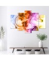 5 Piece Colourful smoke abstract Canvas painting for living room, dining room | FEEBY