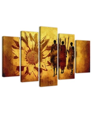 Canvas print 5 parts Africa people for living room, office for wall | FEEBY