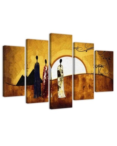 Canvas painting 5 Piece Sunny African landscape | FEEBY