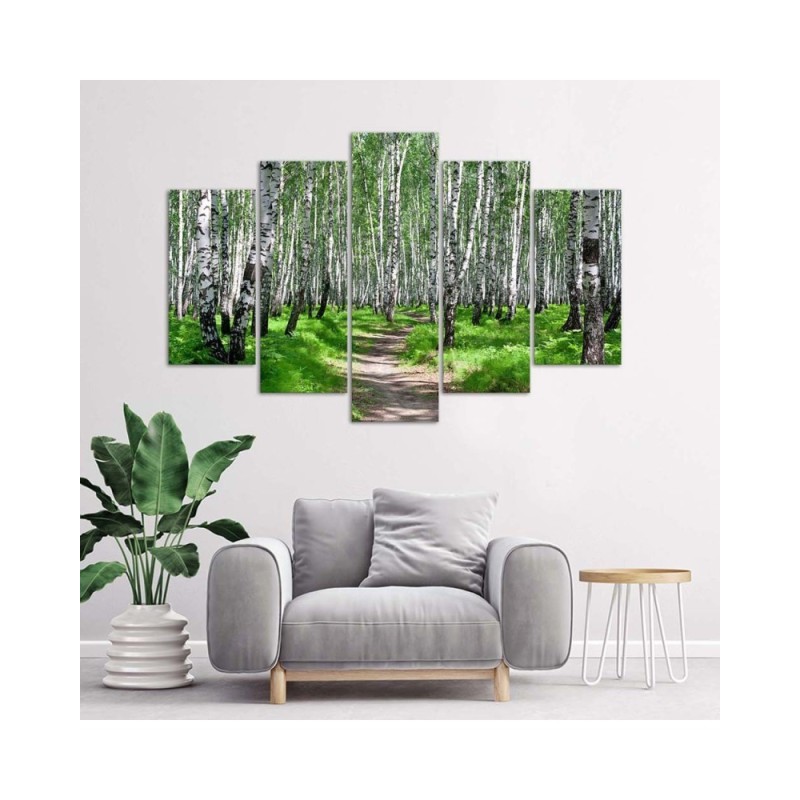 Leinwandbild - Birkenwald Natur | Feeby