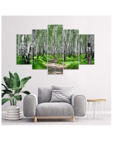 Leinwandbild - Birkenwald Natur | Feeby