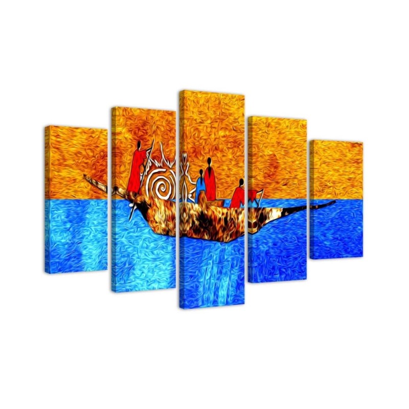 Leinwandbild modern - Afrika Landschaft Menschen | Feeby