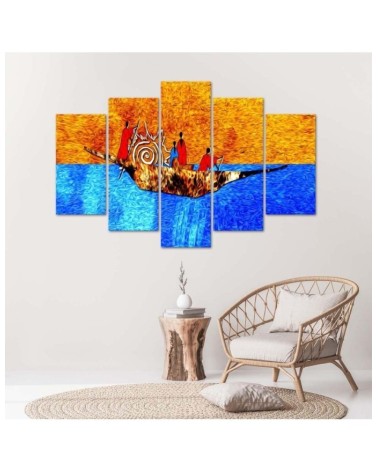 Leinwandbild modern - Afrika Landschaft Menschen | Feeby