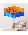 Canvas print for living room African landscape 5-part | FEEBY