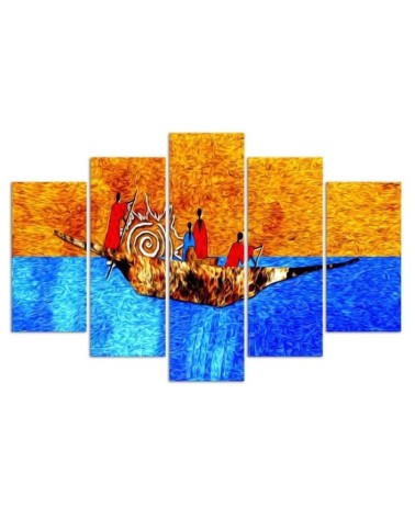 Leinwandbild modern - Afrika Landschaft Menschen | Feeby