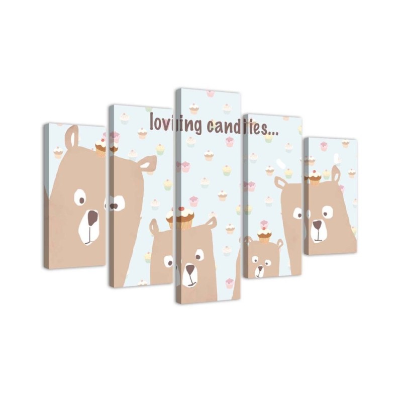 Obraz boho dla dzieci Misie Loving candies | FEEBY