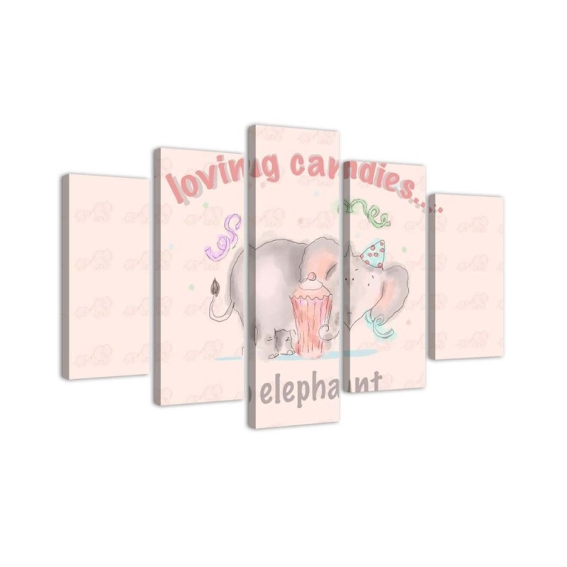 Modernes Wandbild - Rosa Elefant | Feeby