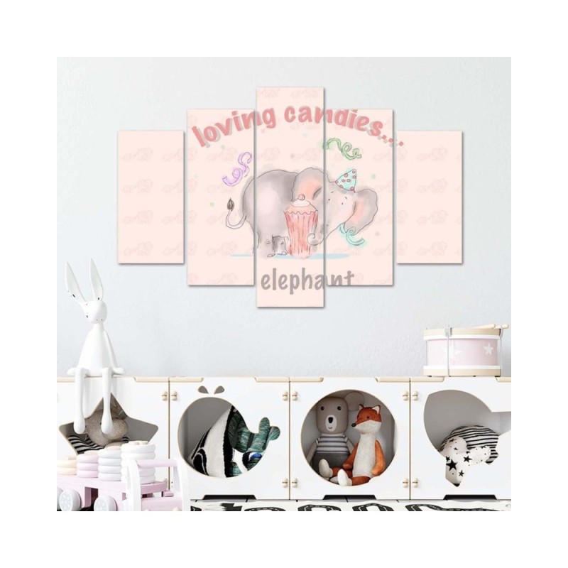 Modernes Wandbild - Rosa Elefant | Feeby