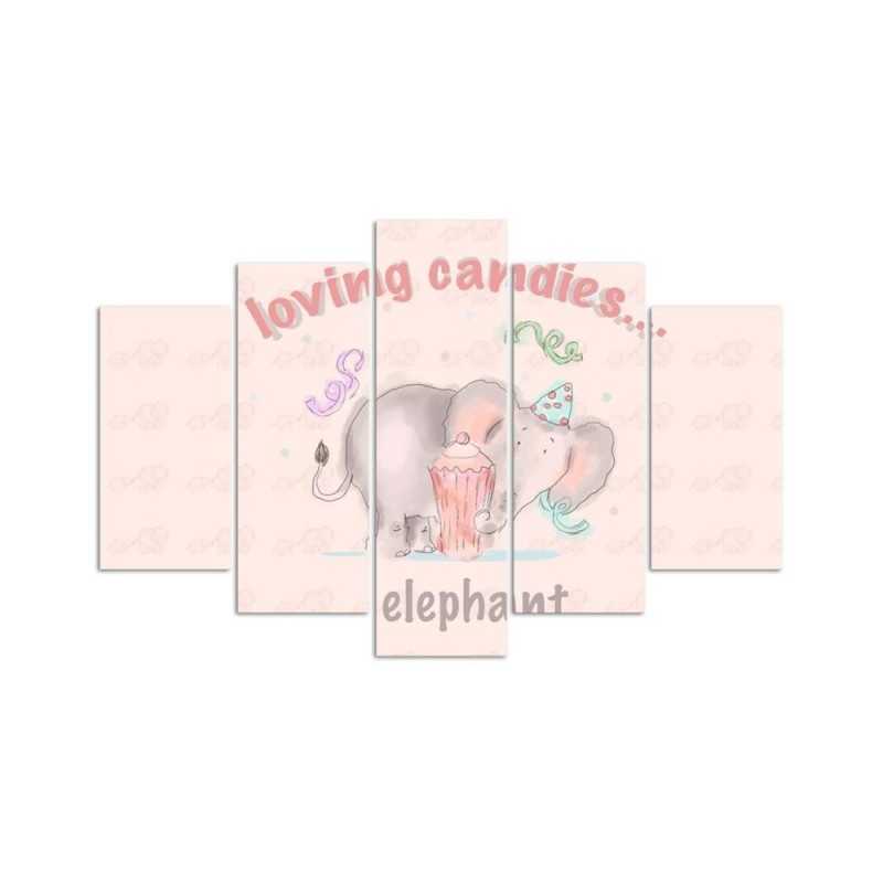 Modernes Wandbild - Rosa Elefant | Feeby
