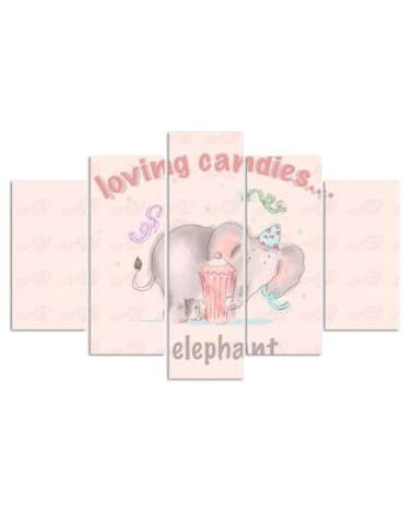 Modernes Wandbild - Rosa Elefant | Feeby