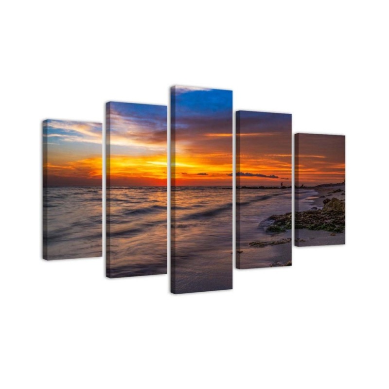 Leinwanddruck - Meer bei Sonnenuntergang | Feeby