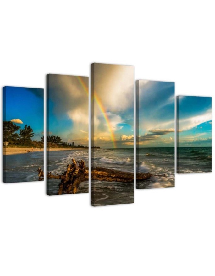 Bild auf Leinwand - Strand Meer Himmel | Feeby