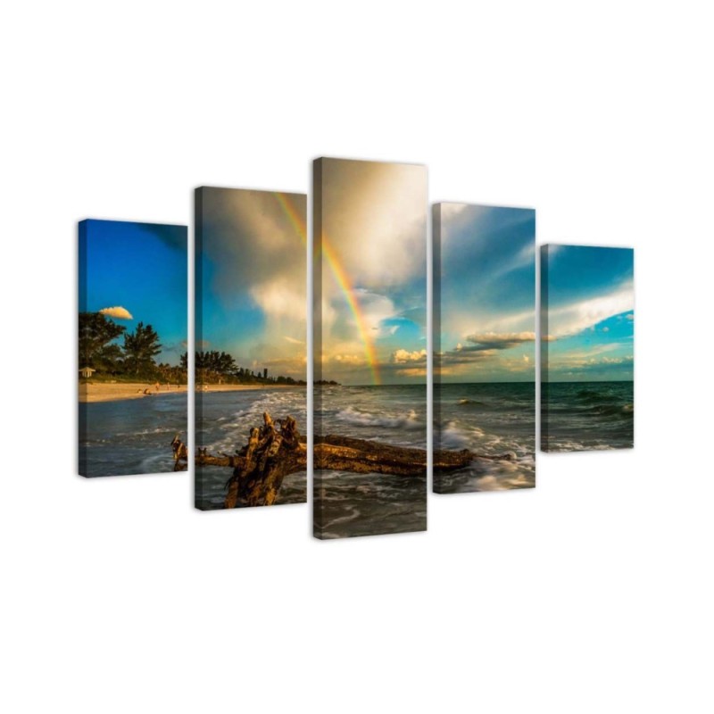 Bild auf Leinwand - Strand Meer Himmel | Feeby