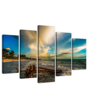 Bild auf Leinwand - Strand Meer Himmel | Feeby