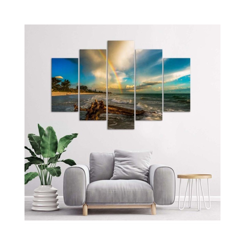 Bild auf Leinwand - Strand Meer Himmel | Feeby