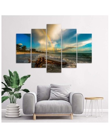 Bild auf Leinwand - Strand Meer Himmel | Feeby