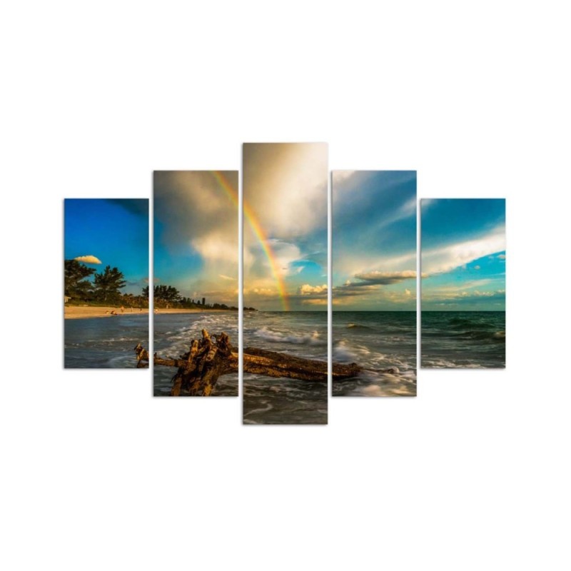 Bild auf Leinwand - Strand Meer Himmel | Feeby