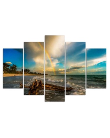 Bild auf Leinwand - Strand Meer Himmel | Feeby