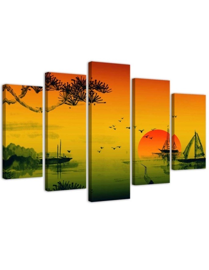 Leinwandbild - Japan Sonnenuntergang | Feeby