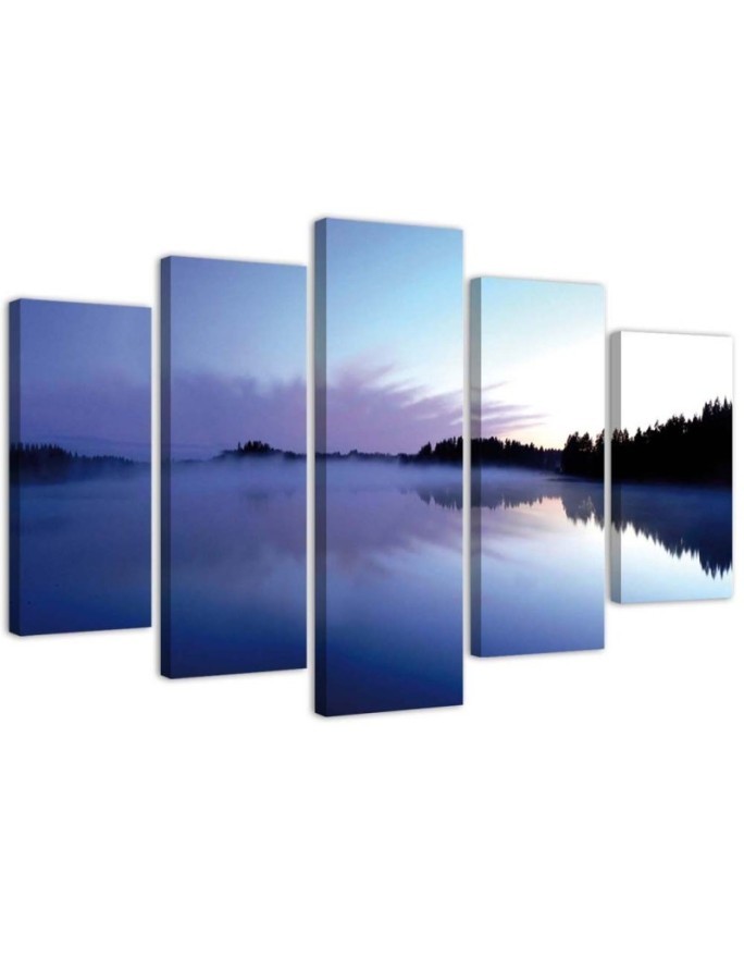 Dekoratives Leinwandbild - Nebel über dem See | Feeby