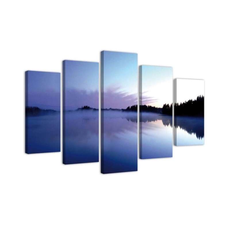 Dekoratives Leinwandbild - Nebel über dem See | Feeby