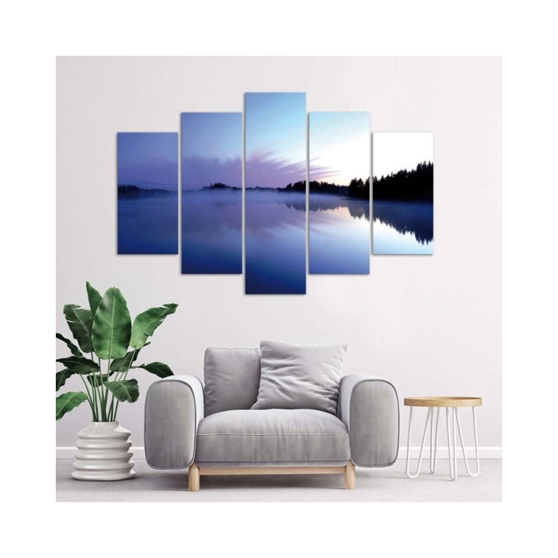 Dekoratives Leinwandbild - Nebel über dem See | Feeby