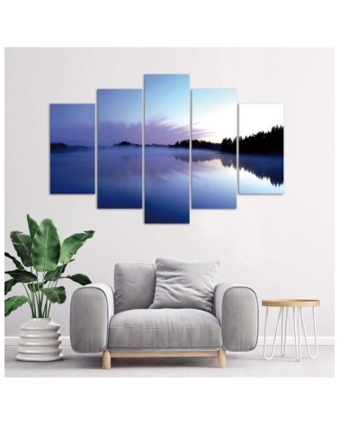 Dekoratives Leinwandbild - Nebel über dem See | Feeby