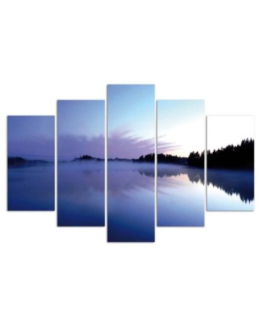 Dekoratives Leinwandbild - Nebel über dem See | Feeby