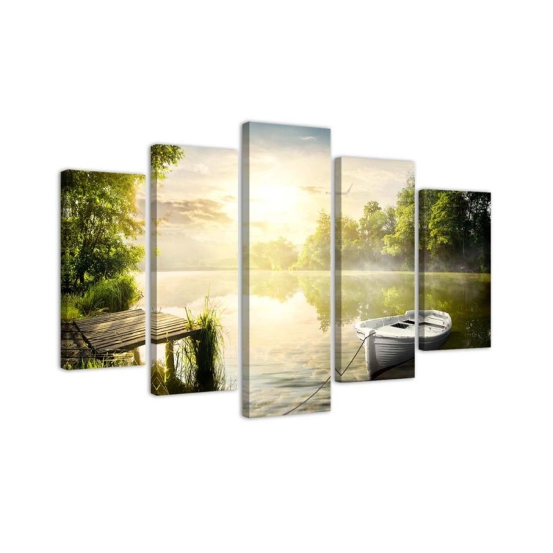 Leinwandbild - Sonnenaufgang See | Feeby