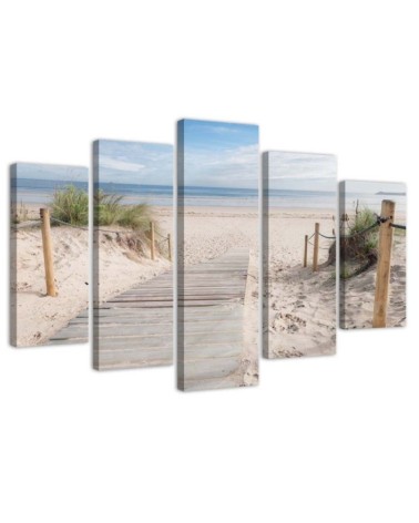 Beach sea landscape canvas painting for living room for wall | FEEBY