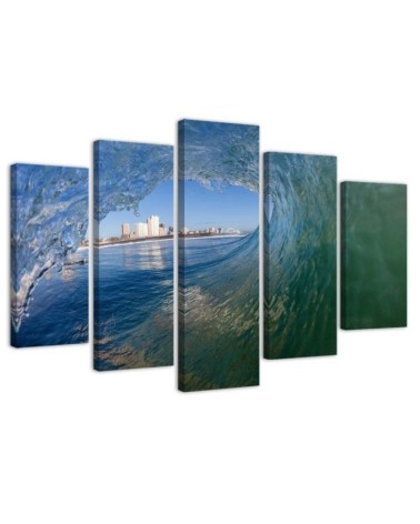 Leinwandbild - Blick auf die Meereswelle | Feeby