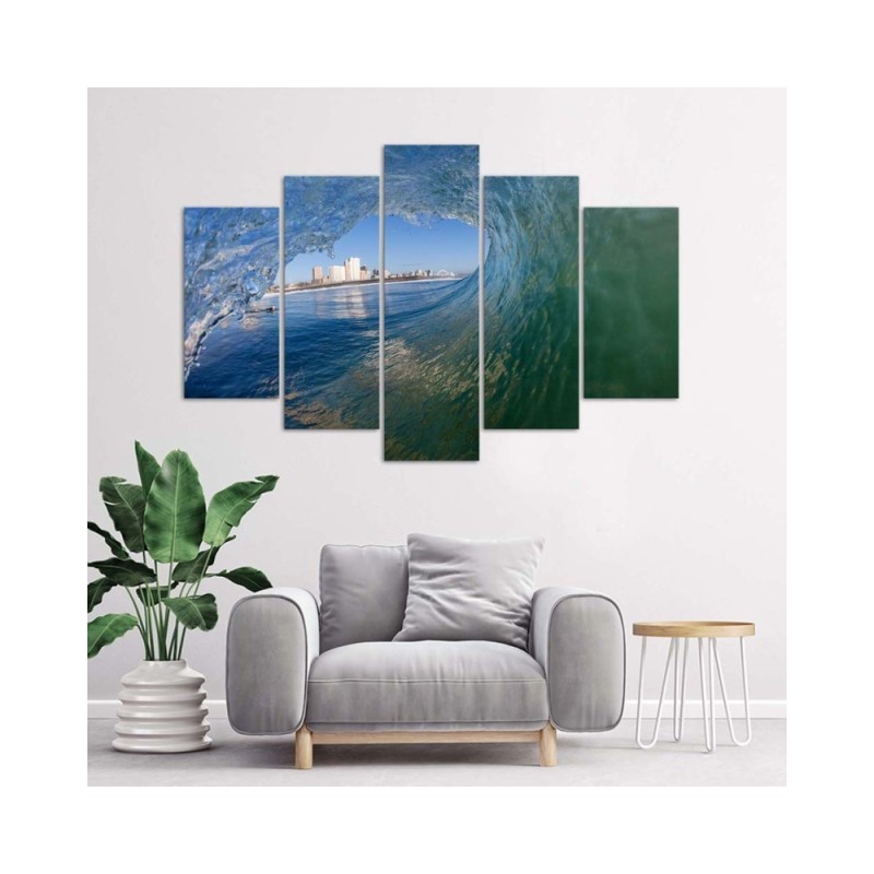 Leinwandbild - Blick auf die Meereswelle | Feeby