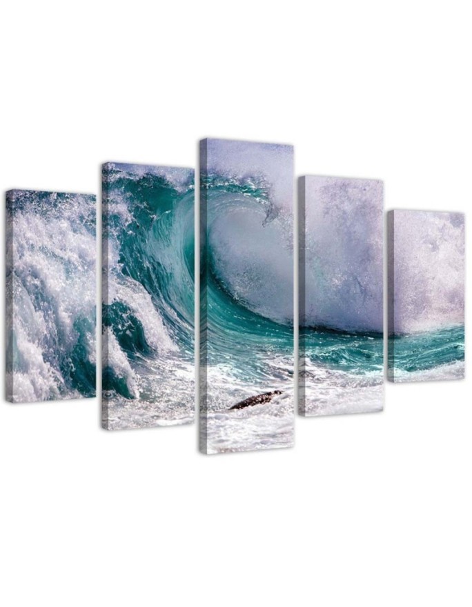 Ocean morze fala obrazy 5 częściowe do biura, salonu | FEEBY