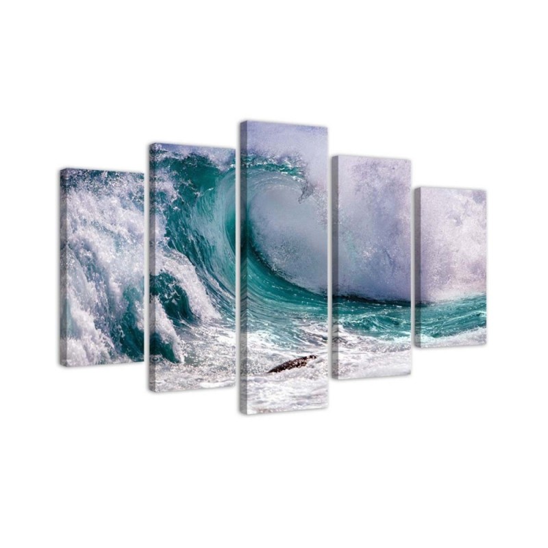 Ocean morze fala obrazy 5 częściowe do biura, salonu | FEEBY
