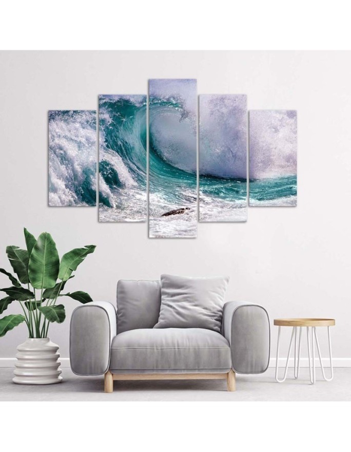 Ocean morze fala obrazy 5 częściowe do biura, salonu | FEEBY