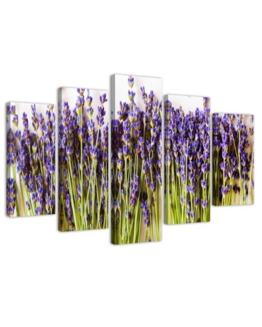 Lavender flowers paintings for living room, room on canvas | FEEBY