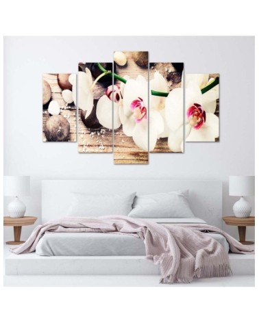 Dekoratives Leinwandbild - Orchidee Steinblume | Feeby