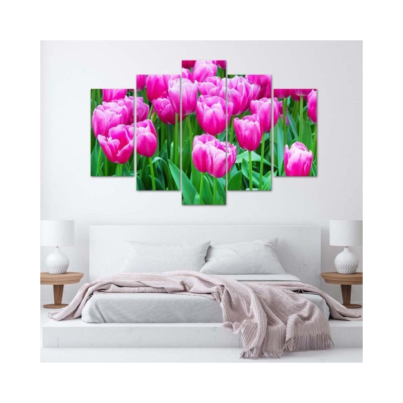 Leinwandbild - Rosa Tulpen | Feeby