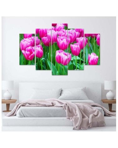 Leinwandbild - Rosa Tulpen | Feeby