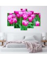 Pink tulips decorative wall painting for living room | FEEBY