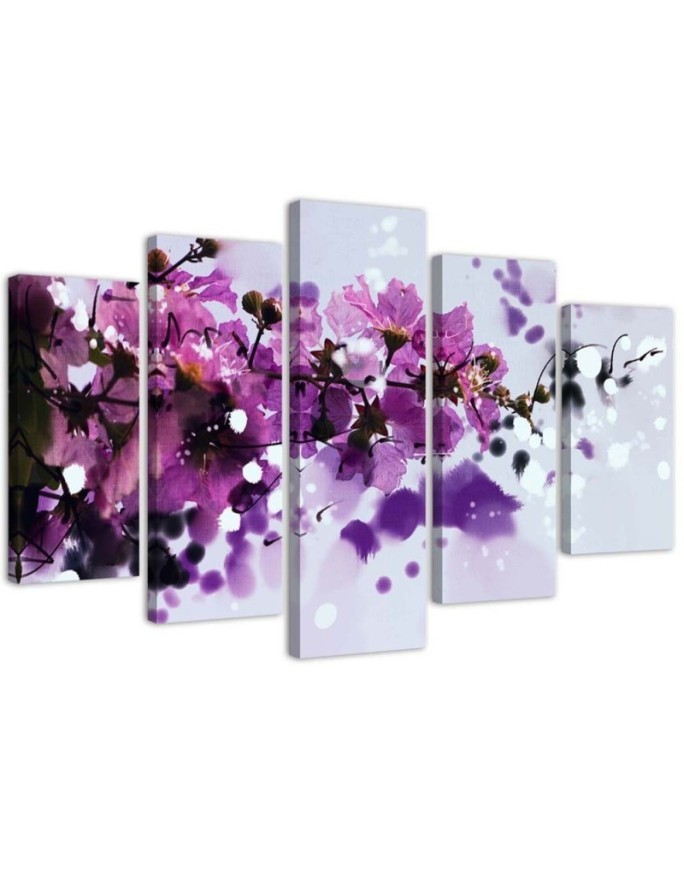 Modernes Wandbild - Blumen Lila Natur | Feeby