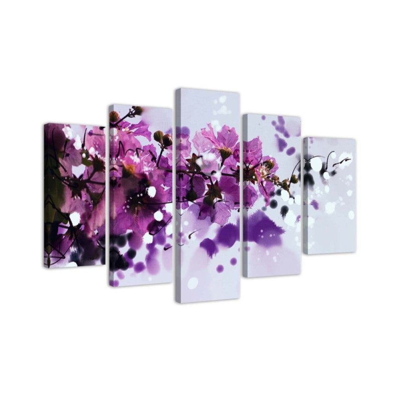 Modernes Wandbild - Blumen Lila Natur | Feeby