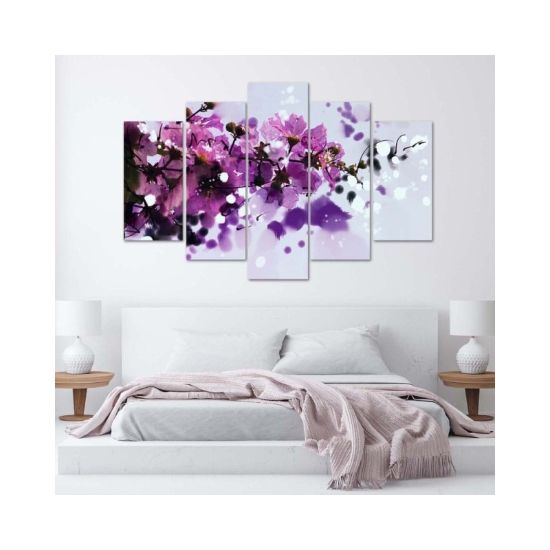 Modernes Wandbild - Blumen Lila Natur | Feeby