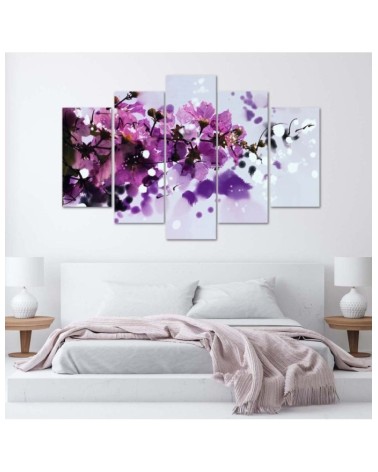 Modernes Wandbild - Blumen Lila Natur | Feeby