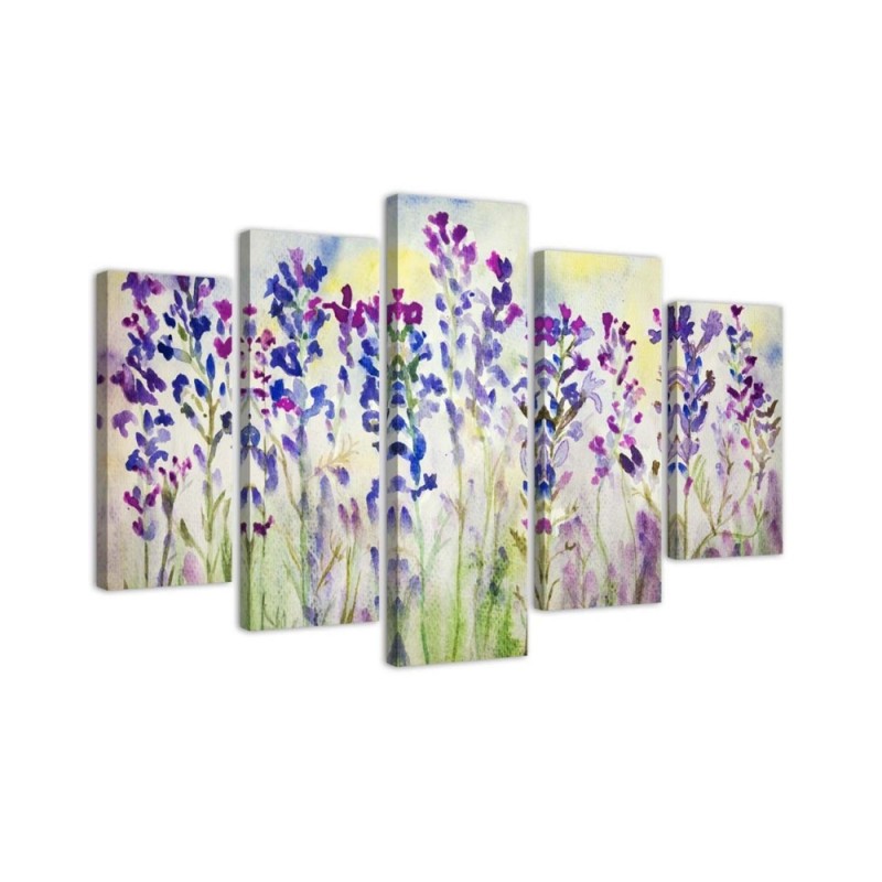 Bild auf Leinwand - Lila Feldblumen | Feeby