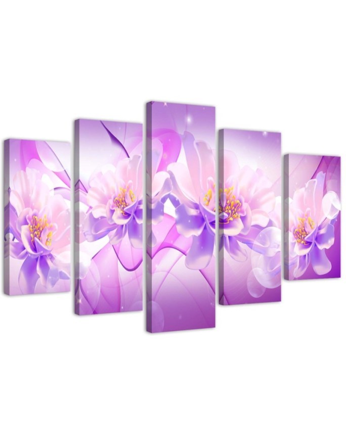 Bild auf Leinwand - Violette Blumen Natur | Feeby
