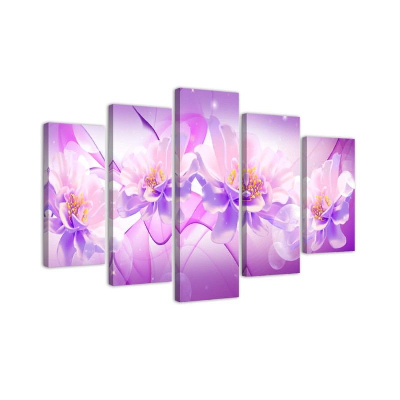 Bild auf Leinwand - Violette Blumen Natur | Feeby