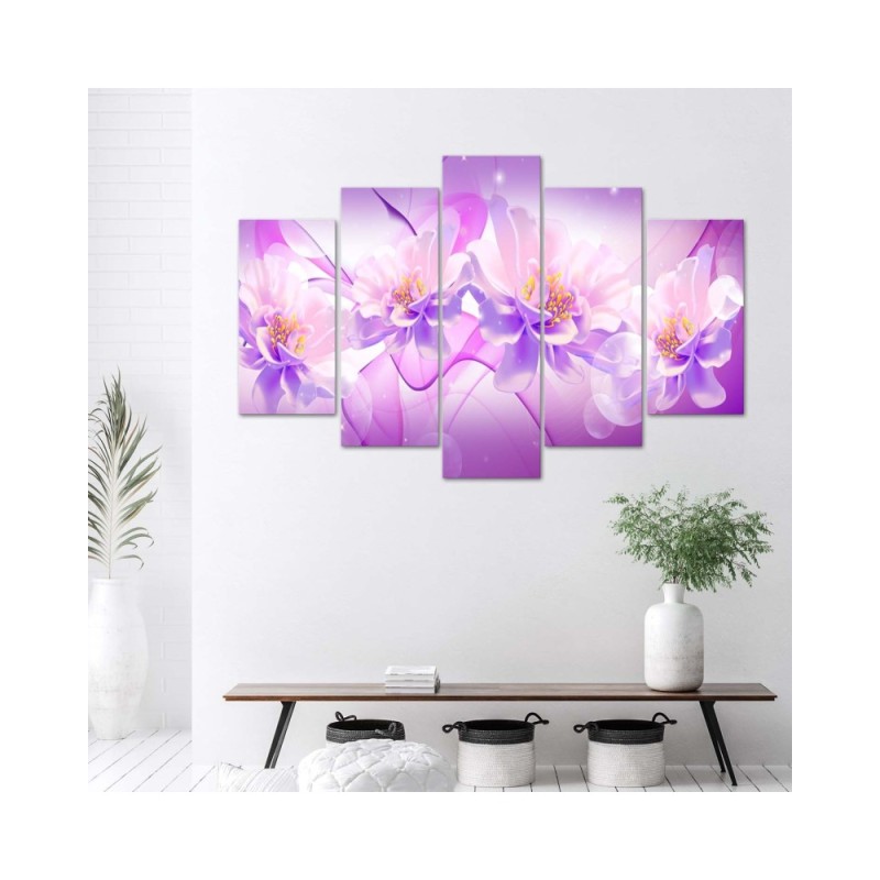 Bild auf Leinwand - Violette Blumen Natur | Feeby